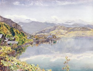 Der Vierwaldstättersee, Berg Pilatus in der Ferne, 1857